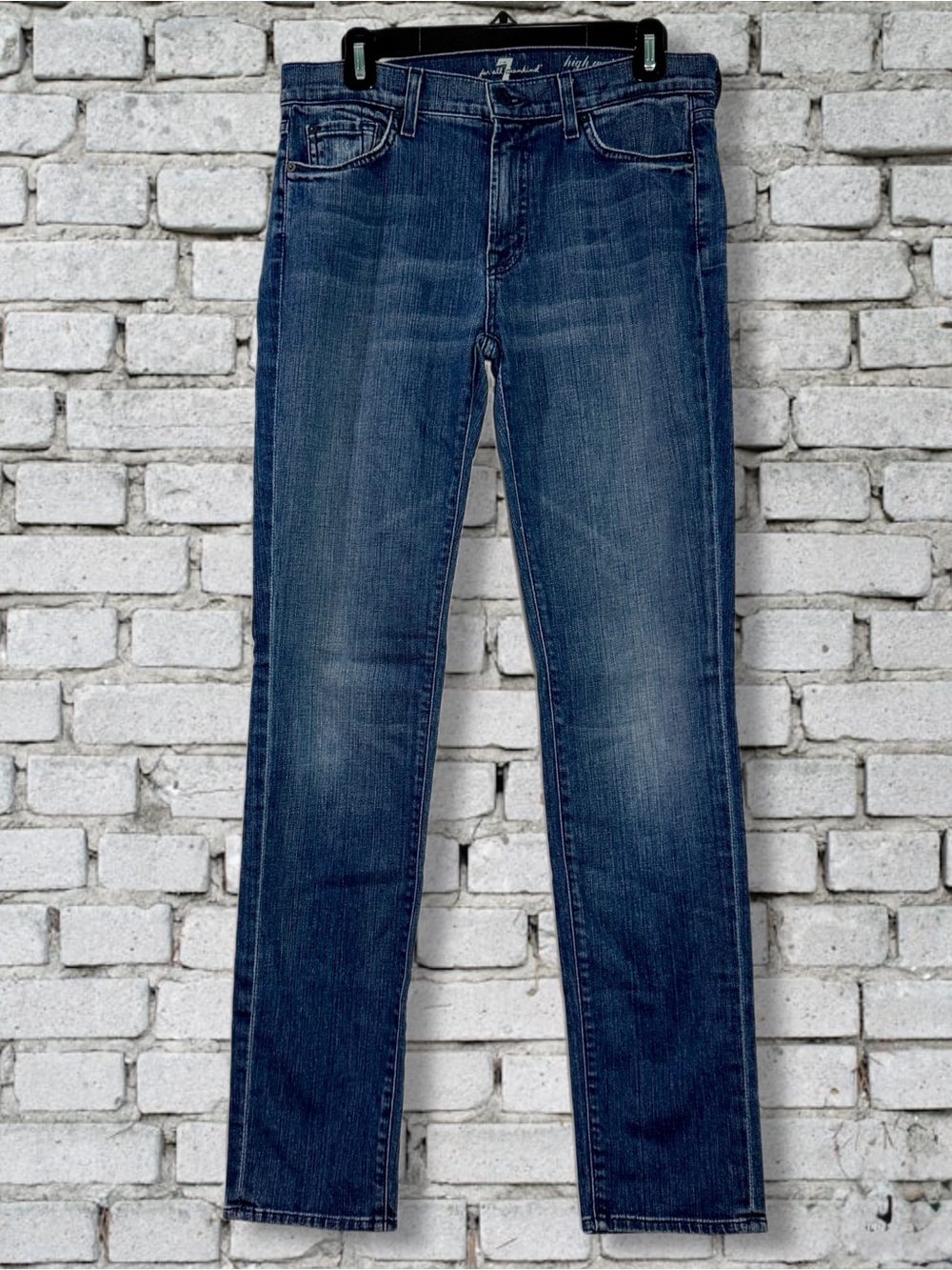 7 For All Mankind Women’s High Waisted Roxanna Straight Jeans in Dark Indigo